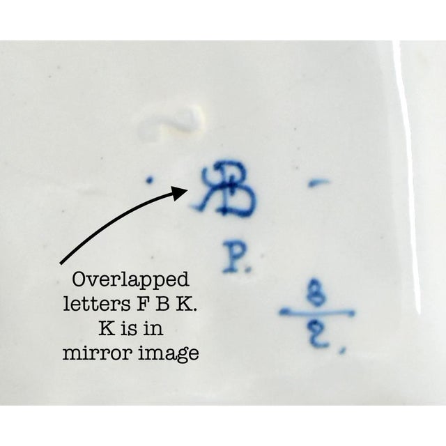 Late 19th Century Antique Blue & White 'Chambre Des Peintres Hollandais' Hand Painted Large Faience Cow Figure For Sale - Image 5 of 5