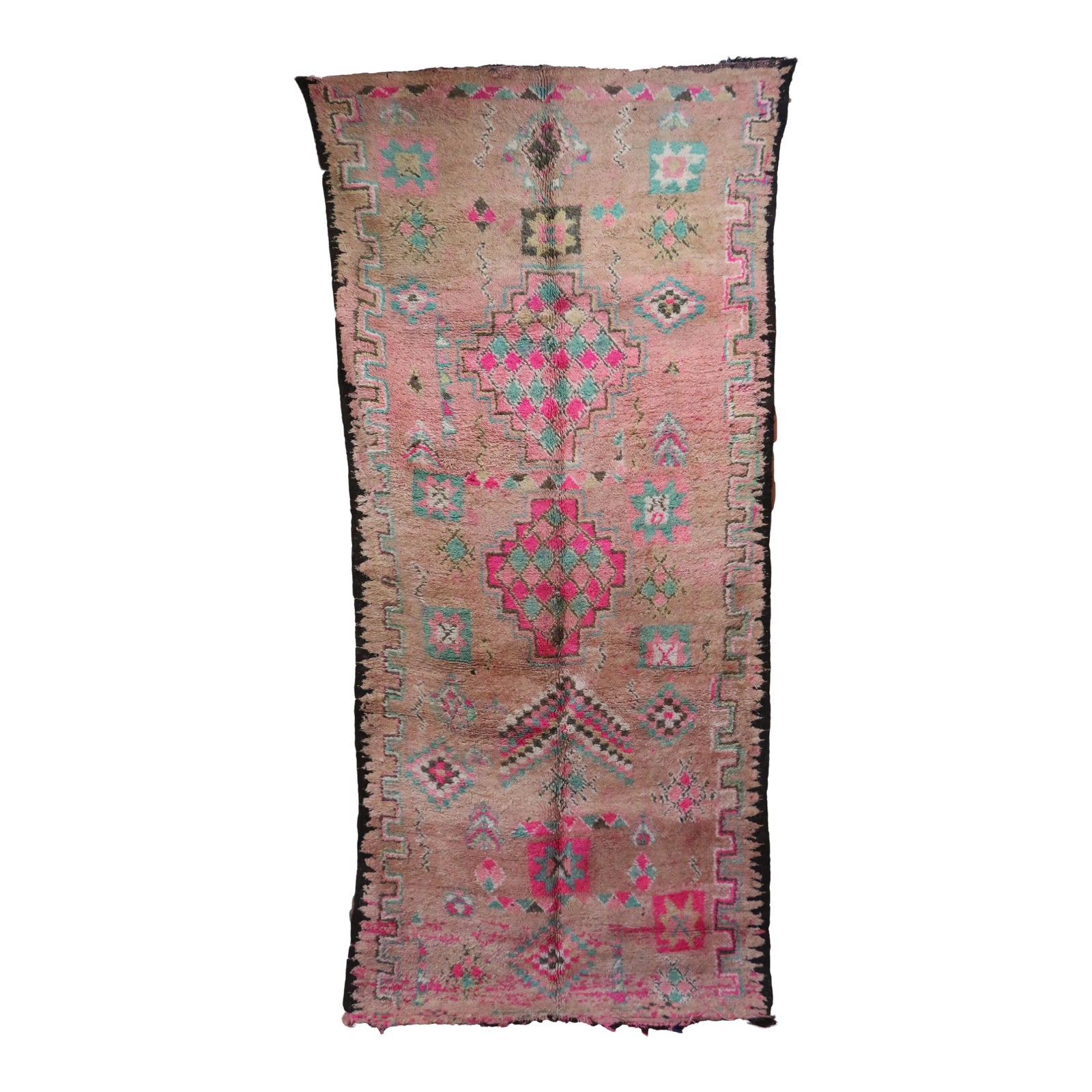 Grand Tapis Berbère Marocain Vintage Fait Main – 6,5x11 Ft – Laine Multicolore – Style Boho