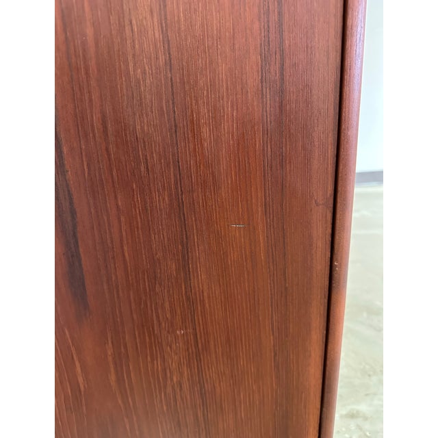 Brown 1970s Mid Century Danish Teak Arched Illuminated Display Cabinet For Sale - Image 8 of 12