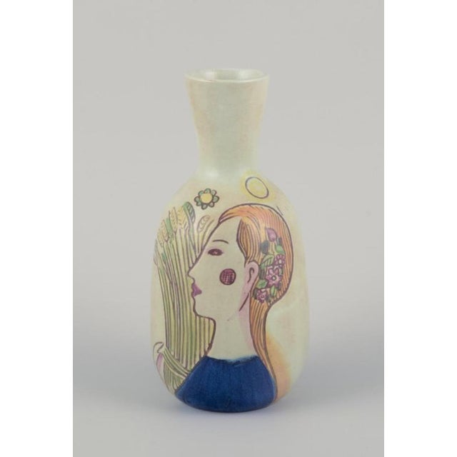 Carl-Harry Stålhane Folkvisan Ceramic Vase by Carl Harry Stålhane for Rörstrand For Sale - Image 4 of 9