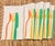 Orange 1970s "Dining In" Rudi Gernriech Cloth Dinner Napkins - Set of 7 For Sale - Image 8 of 9