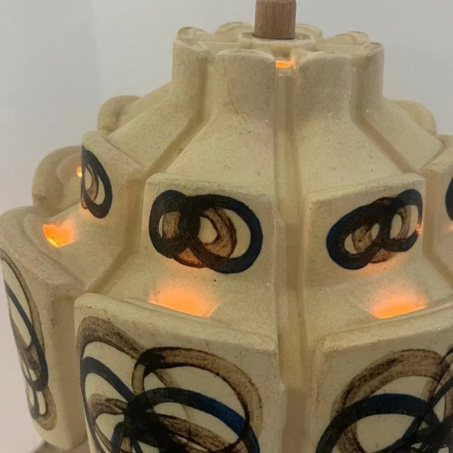 Ceramic Flower Pendant Light, Denmark, 1970s For Sale - Image 10 of 11