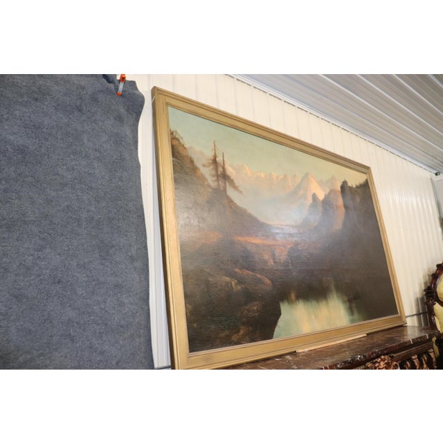 Monumental Signed Henry Arthur Elkins Oil Painting of Colorado Mountain River For Sale - Image 10 of 13