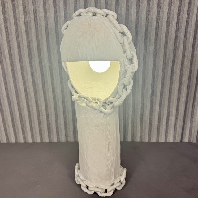 Contemporary Organic "Eye Log" Lamp With Chains #1 For Sale - Image 4 of 11