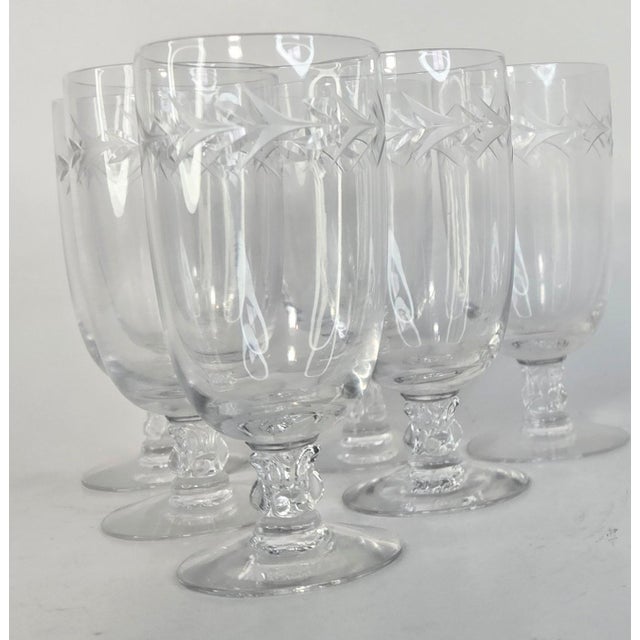 Mid 20th Century Vintage Handcut Laurel & Holly Juice Glasses- Set of Six For Sale - Image 5 of 11