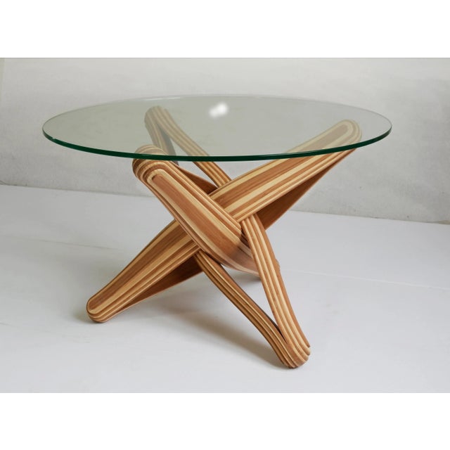Lock C Sculptural Caramel and Naturel Bamboo Coffee Table by Jan Paul For Sale - Image 4 of 18