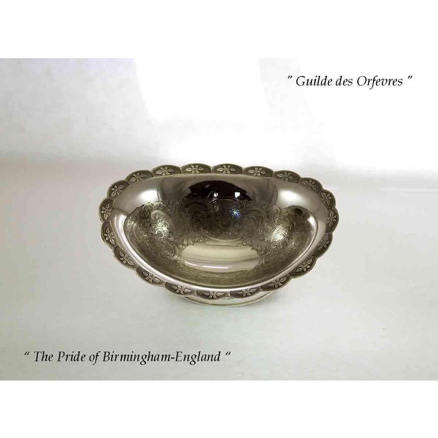 1970s 1970s New Silver Oval Sweet Dish, Embossed For Sale - Image 5 of 10