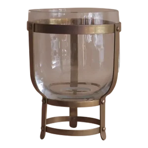 1960s Brass & Glass Dome Votive