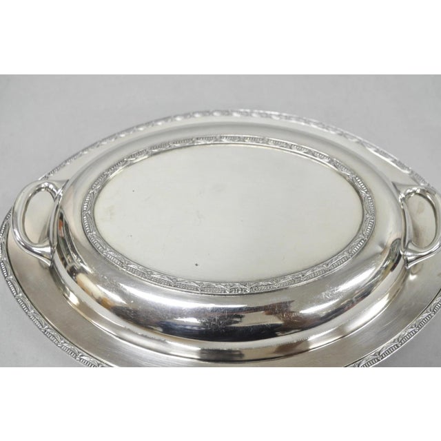 Vintage T&t Silver Plated Victorian Oval Vegetable Serving Platter W/ Drapes For Sale - Image 14 of 16