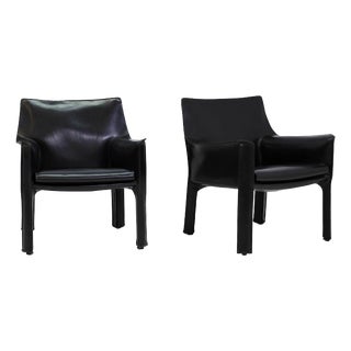 414 CAB MAXI Low Armchair by Mario Bellini for Cassina, 1977, Set of 2 For Sale