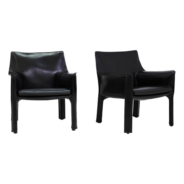 414 CAB MAXI Low Armchair by Mario Bellini for Cassina, 1977, Set of 2 For Sale