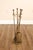High Quality Vintage Brass Fireplace Tool Set Including Poker, Shovel, And Tongs On Circular Stand