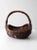 This vintage wicker gathering basket features a rich brown finish and a gracefully arched handle. The tight, handwoven...