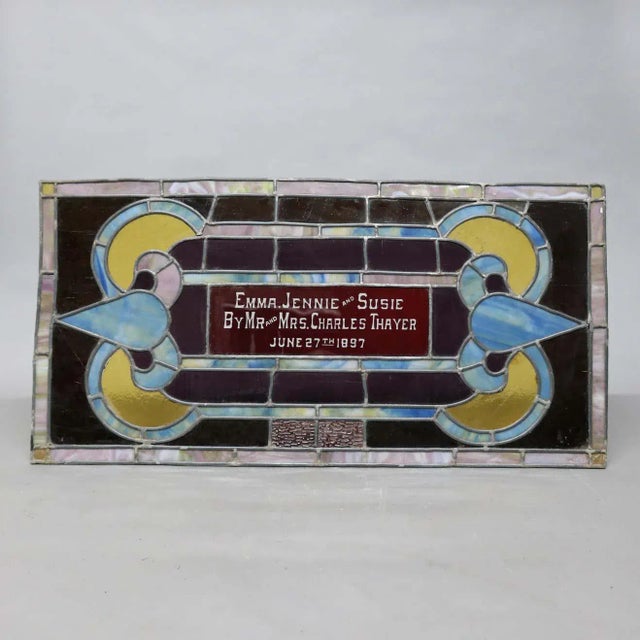 Early 20th Century Antique Victorian Leaded Stained Glass Window For Sale - Image 4 of 8