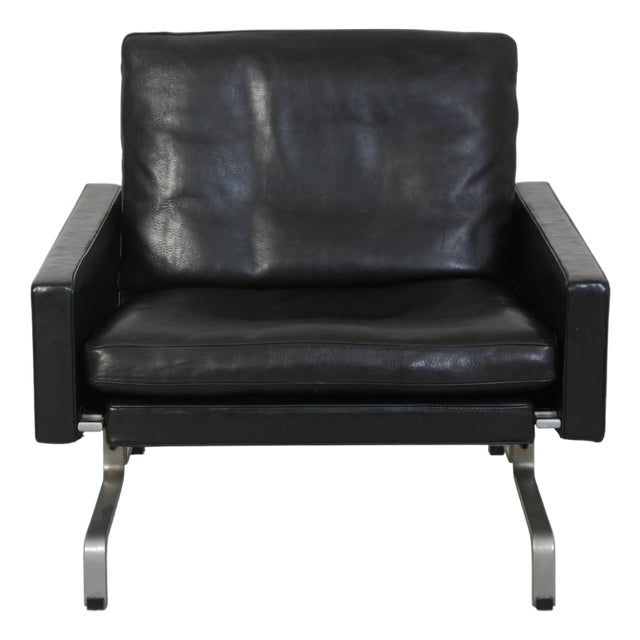 Vintage PK31 Chair in Black Leather by Poul Kjærholm, 1970s For Sale