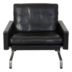 Vintage PK31 Chair in Black Leather by Poul Kjærholm, 1970s