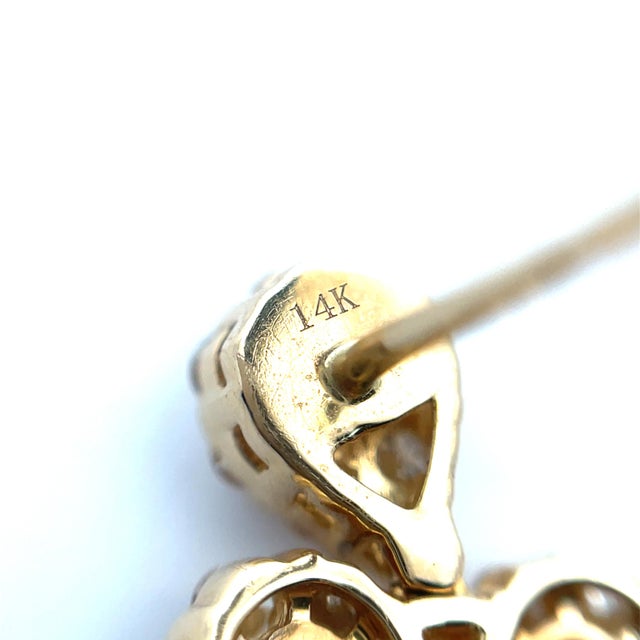 14k Gold 2.50 Carat Diamond Dangle Earrings, A Pair For Sale - Image 10 of 10