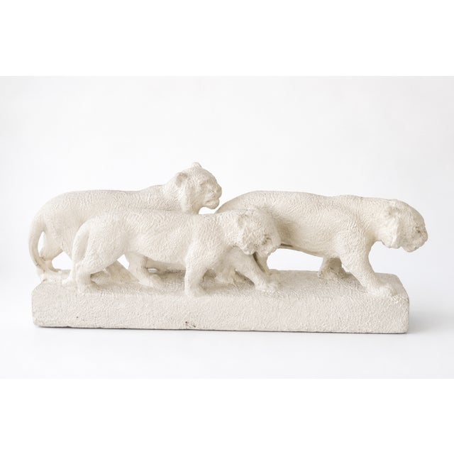 Ceramic ODYV, Ceramic Lionesses Sculpture, 1930, Ceramic and Enamel For Sale - Image 7 of 9