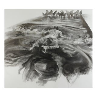 Patsy McArthur, Waterway, Charcoal Drawing, 2023 For Sale