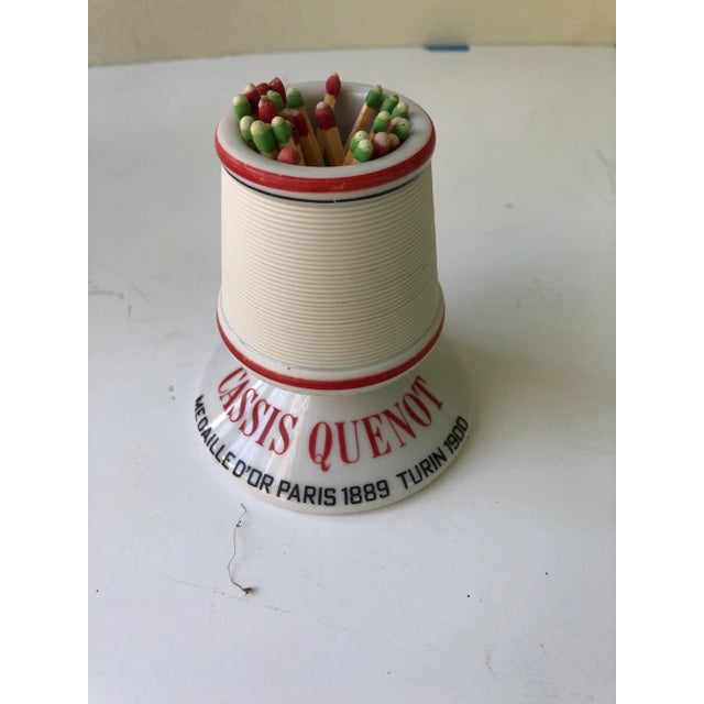 Art Nouveau 1900 Cassis Quenot French Porcelain Match Striker For Sale - Image 3 of 7