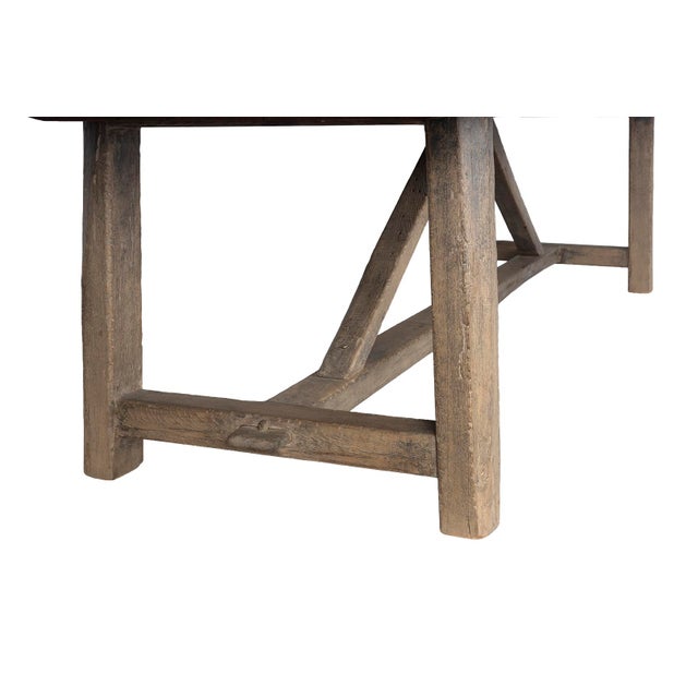 Sand Late 20th Century Chinese Oak Dining Table For Sale - Image 8 of 8