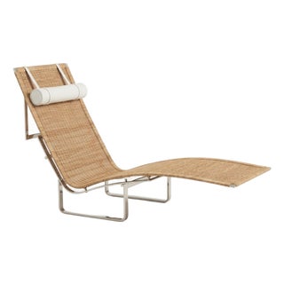Pk24 Rattan Chaise Lounge Attributed to Poul Kjaerholm For Sale
