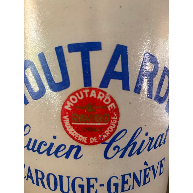 Vintage Lucien Chirat Carouge-Genève Mustard Dispenser Crock For Sale - Image 10 of 10