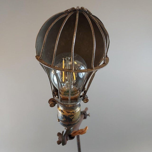 American Antique o.c. White Machine Desk or Wall Lamp For Sale - Image 3 of 6