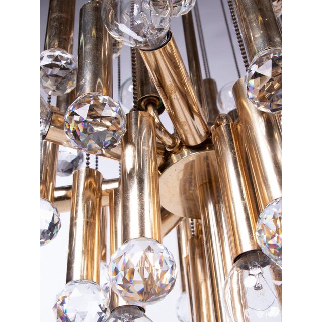 Cascading 36 Chandelier Swarovski Crystal Gilt Brass by Ernst Palme, 1960 For Sale - Image 12 of 16