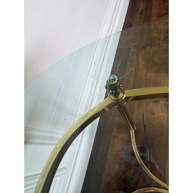 Vintage LaBarge Style Brass & Beveled Glass Side Table For Sale - Image 6 of 6