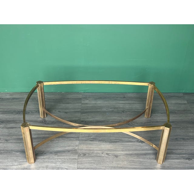 Mid-Century Mastercraft Brass Coffee Table With Glass Top For Sale - Image 15 of 16