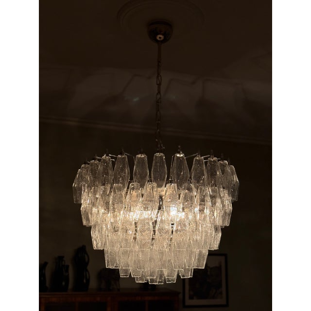 Murano Glass Poliedri Chandelier in the style of Scarpa For Sale - Image 9 of 10