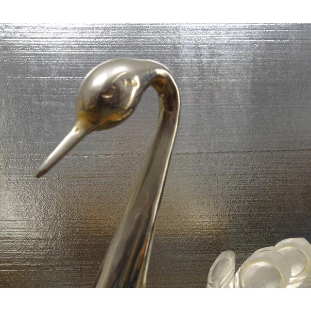 Metal Vintage Antonio Pavia 1970s Italian Silver Plated Bird Sculpture Figurine Italy For Sale - Image 7 of 14