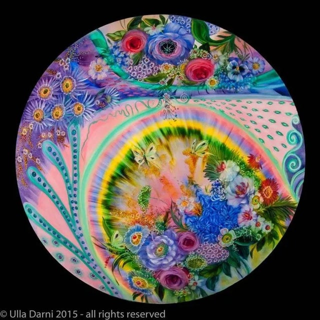 Purple Original Ulla Darni Signed Rainbow Chandelier For Sale - Image 8 of 8