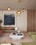 This pendant light focuses on the balance between weight and transparency. Defined by brass rod framework, the design...