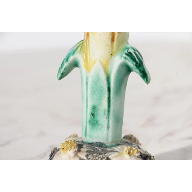 1900s Art Nouveau Majolica Iris French Vase For Sale - Image 10 of 13