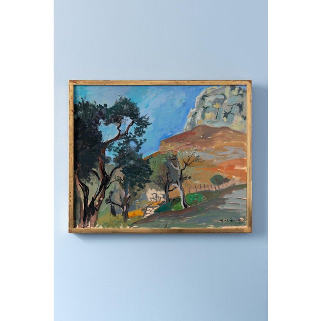 Alfred Lop-Montel, Mediterranean Landscape, Gouache on Paper, Framed For Sale - Image 8 of 8