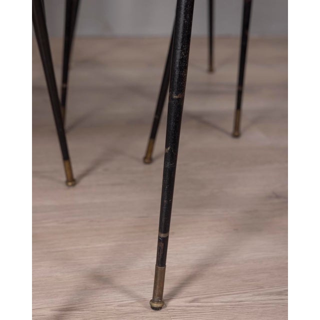 Metal Vintage Italian Metal and Leather Chairs, 1960s, Set of 6 For Sale - Image 7 of 13