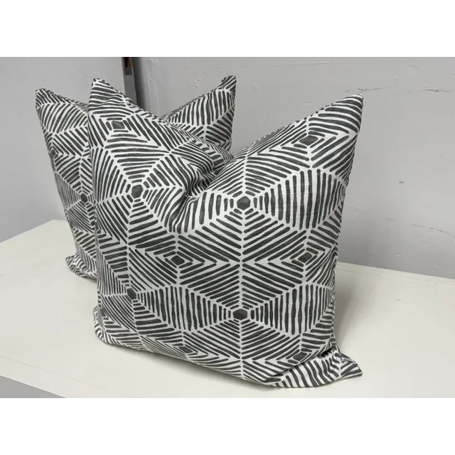 Design Plus Gallery presents a Pair of Veldman Slate Pillows by Thom Filicia from Eastern Accents. These decorative...