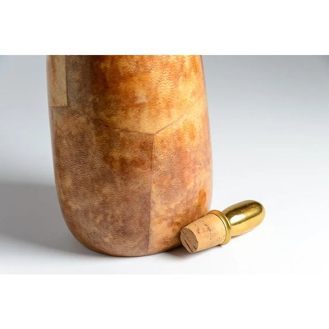 Aldo Tura Lacquered Goatskin & Brass Thermos 1960s For Sale - Image 10 of 11