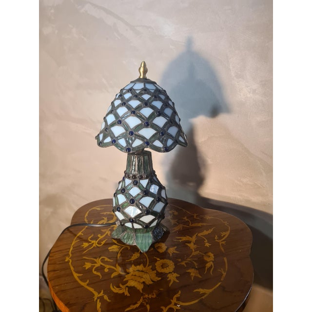 Stained Glass Lamp with Handmade Lead Soldering, 1975 For Sale - Image 3 of 9