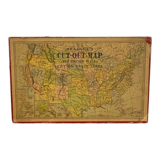 Vintage Milton Bradley's Cut-Out Map of the United States. For Sale