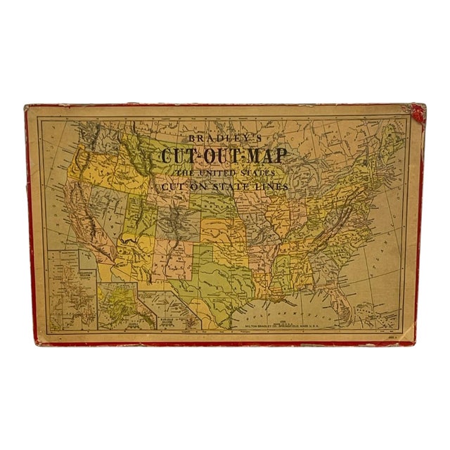 Vintage Milton Bradley's Cut-Out Map of the United States. For Sale