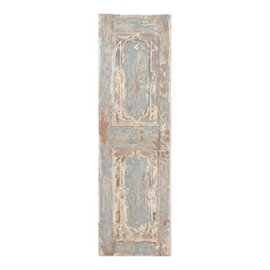 Antique Euro-Indian Painted and Carved Teakwood Panel