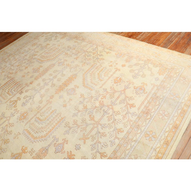 Antique Turkish Square Oushak Rug - 11'1" x 12'8" For Sale - Image 9 of 11