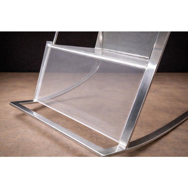 Transparent Rocking Chair in Metal and Acrylic, Unknown, 1970s For Sale - Image 8 of 8