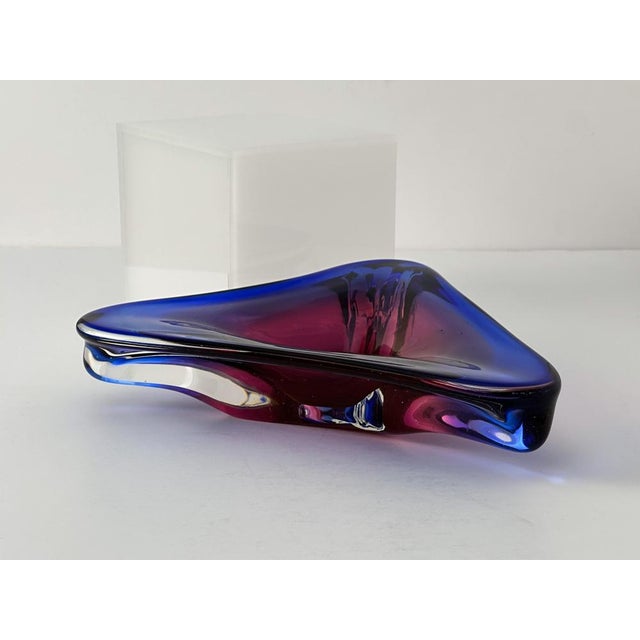 Glass Vintage Italian Murano Glass Bowl, 1970s For Sale - Image 7 of 10