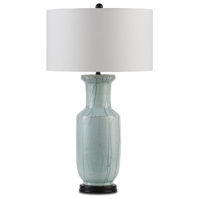 Made of porcelain with a celadon crackle finish, the surface texturizing on the body of the Willow Table Lamp is enhanced...