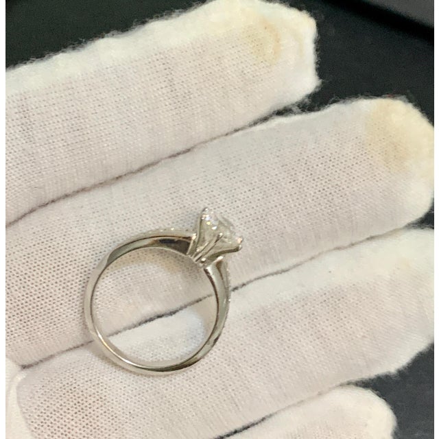 GIA Certified, 1.01 Ct VS2, E Round Brilliant Diamond Engagement Platinum Ring GIA cert # 14199580 Measurements...