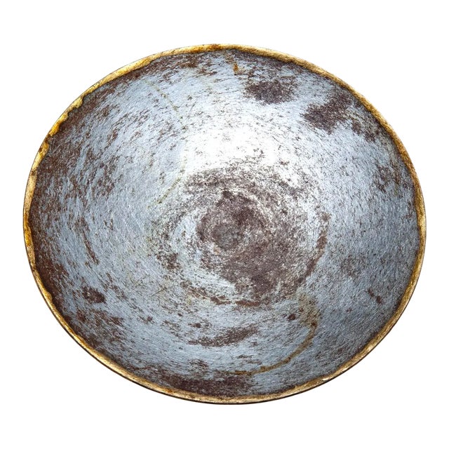 Handmade Midcentury Steel Tray/ Gilt Edge For Sale